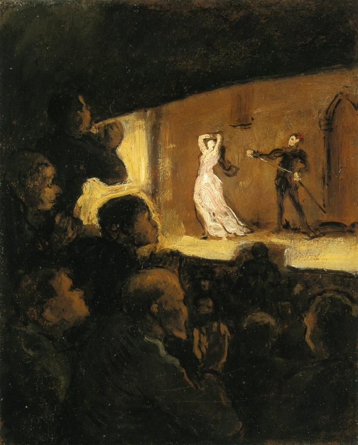 At the Theater, vintage artwork by Honore Daumier, A3 (16x12") Poster Print