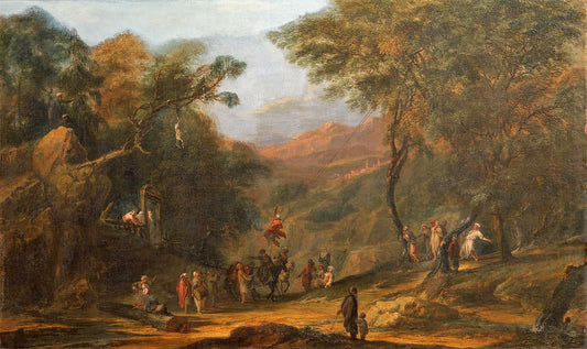 'Oriental Sports', vintage artwork by Christoph Ludwig Agricola, 12x8" (A4) Poster