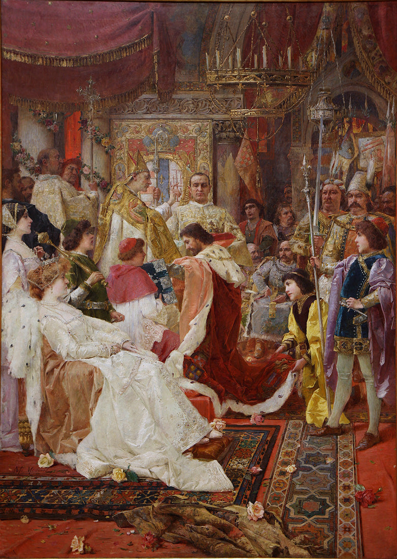 The Coronation of King Ladislas by Mato Celestin Medovic,A3(16x12")Poster