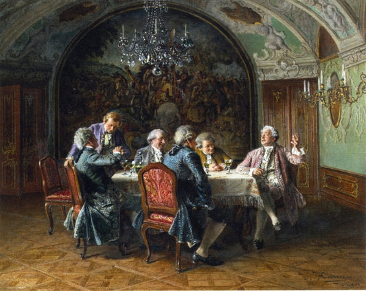 A Good Dinner, vintage artwork by Johann Hamza, 12x8" (A4) Poster