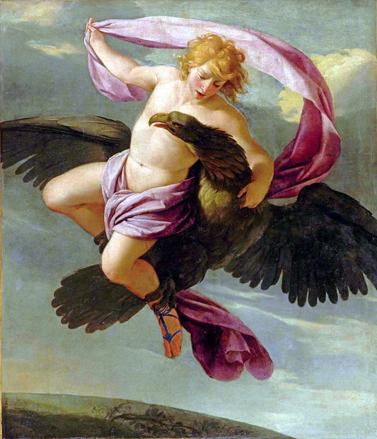 The Abduction of Ganymede by  Jupiter, vintage artwork by Eustache Le Sueur, 12x8" (A4) Poster