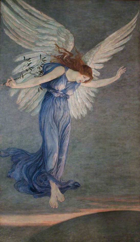 The Angel of Peace, vintage artwork by Walter Crane, 12x8" (A4) Poster