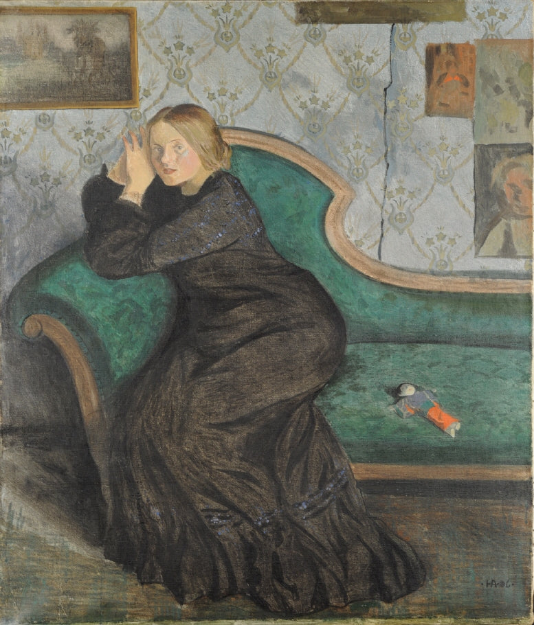Portrait of the Artist´s Wife by Ivar Arosenius,16x12(A3) Poster