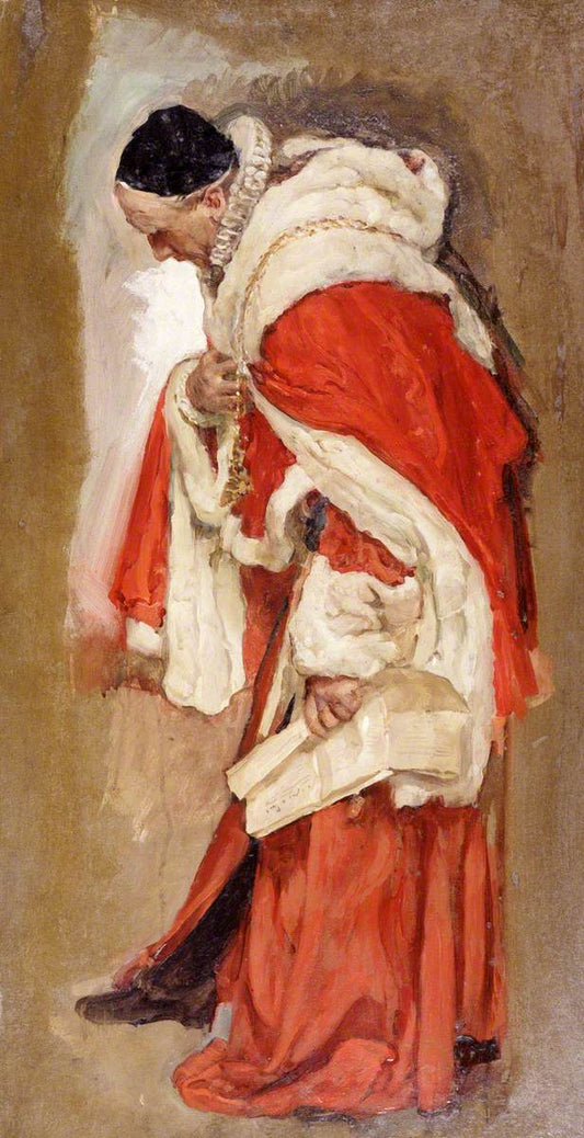 Study for a Chancellor, vintage artwork by Solomon Joseph Solomon, 12x8" (A4) Poster