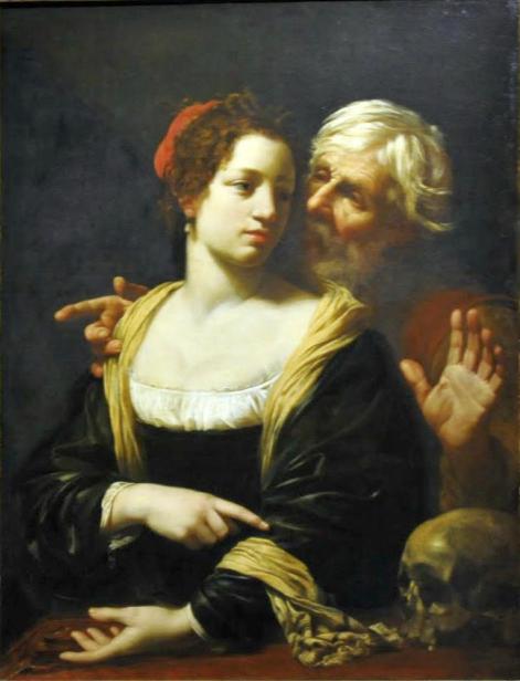 The Ill-Matched Couple, vintage artwork by Simon Vouet, 12x8" (A4) Poster