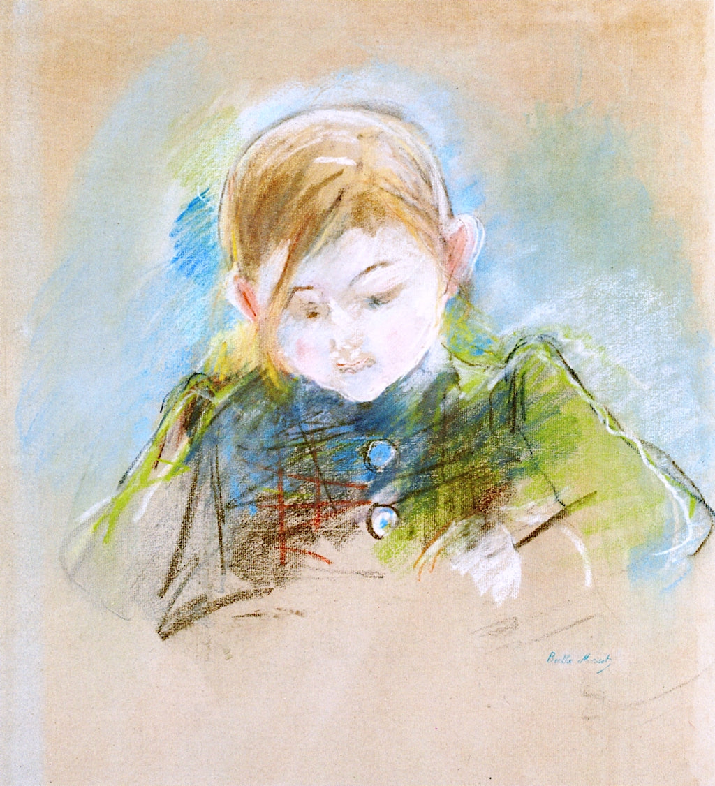 Girl Writing (Julie Manet), vintage artwork by Berthe Morisot, 12x8" (A4) Poster