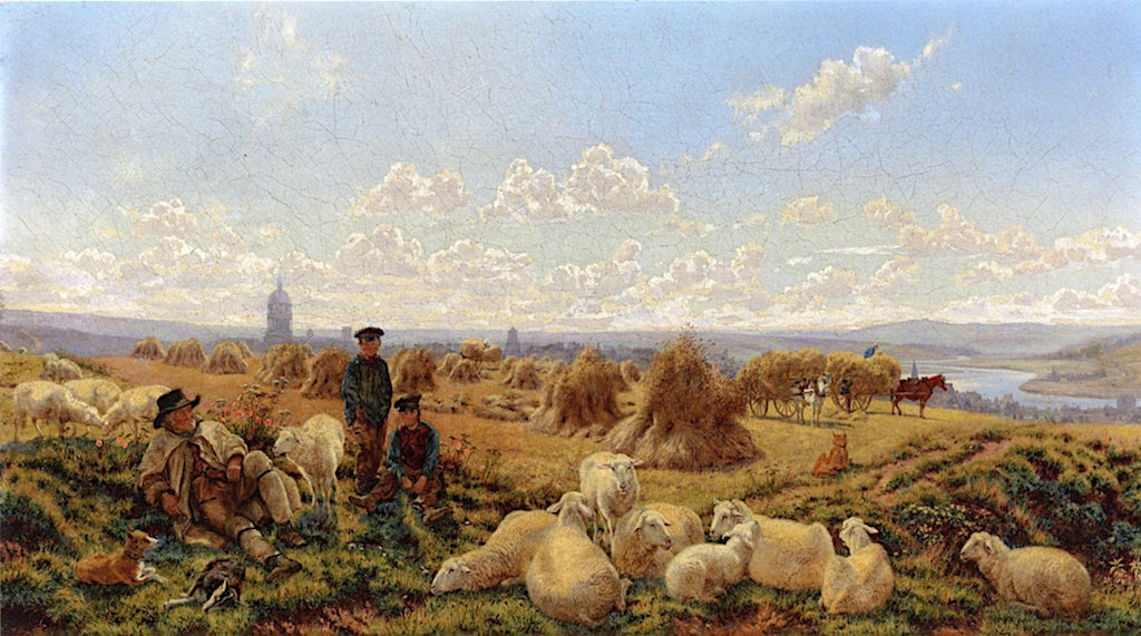 Harvest Rest, Boulogne, vintage artwork by Henry William Banks Davis, R.A., 12x8" (A4) Poster