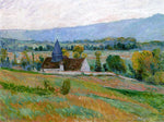 The Church at Giverny, vintage artwork by Blanche Hoschede-Monet, 12x8" (A4) Poster