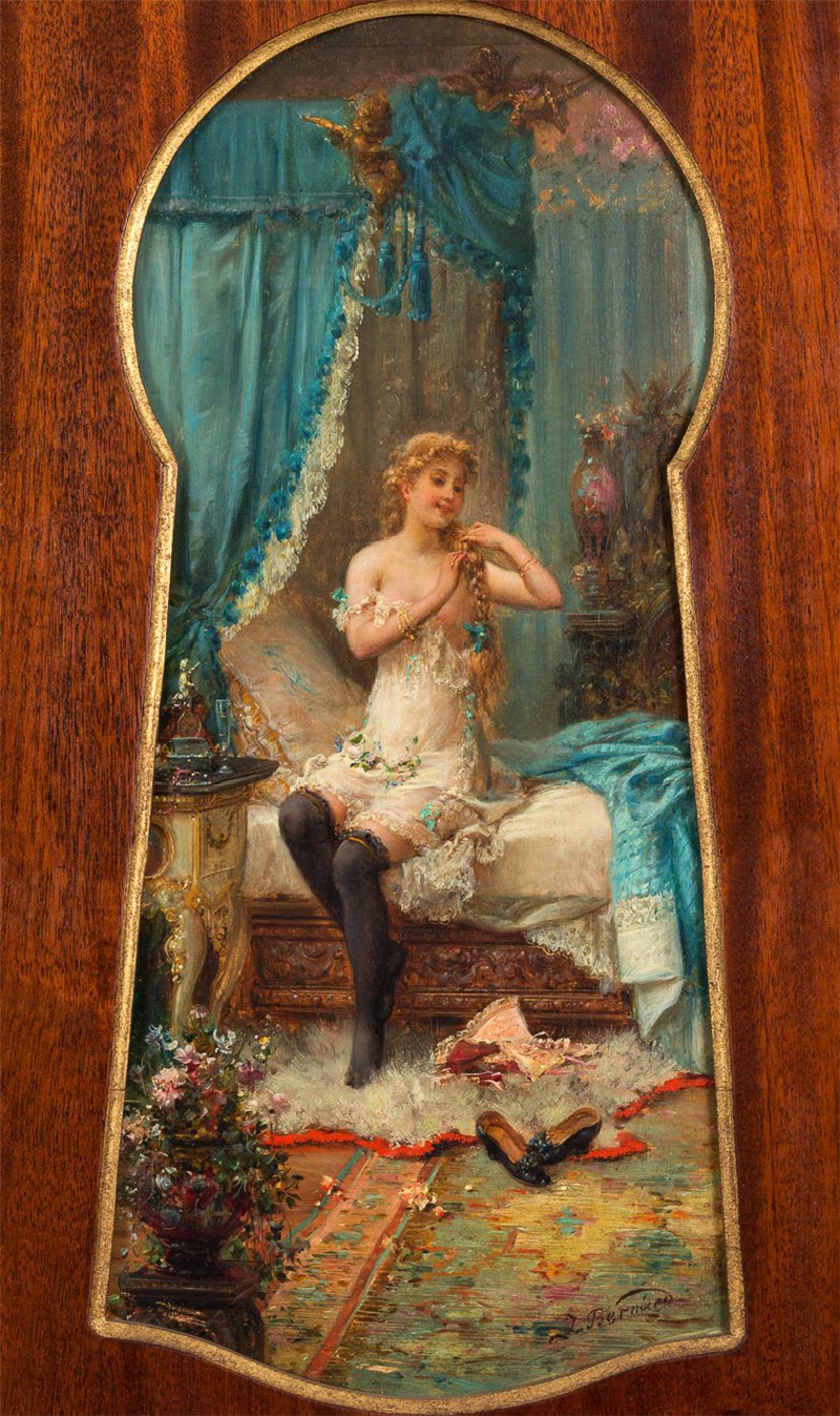 Through the Keyhole, vintage artwork by Joseph Bernard, 12x8" (A4) Poster