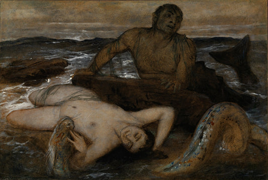 Triton and Nereid, vintage artwork by Arnold Böcklin, 12x8" (A4) Poster