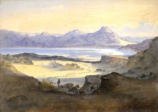 The Salt Lake, Bahr Assal, 1841, vintage artwork by Johann Martin Bernatz, A3 (16x12") Poster Print