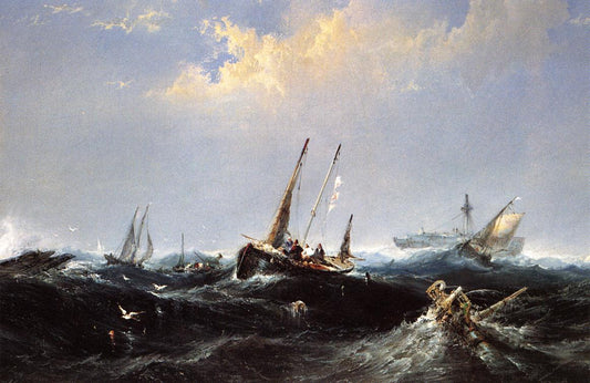After the Storm on the Coast of Newfoundland, vintage artwork by James Hamilton, A3 (16x12") Poster Print