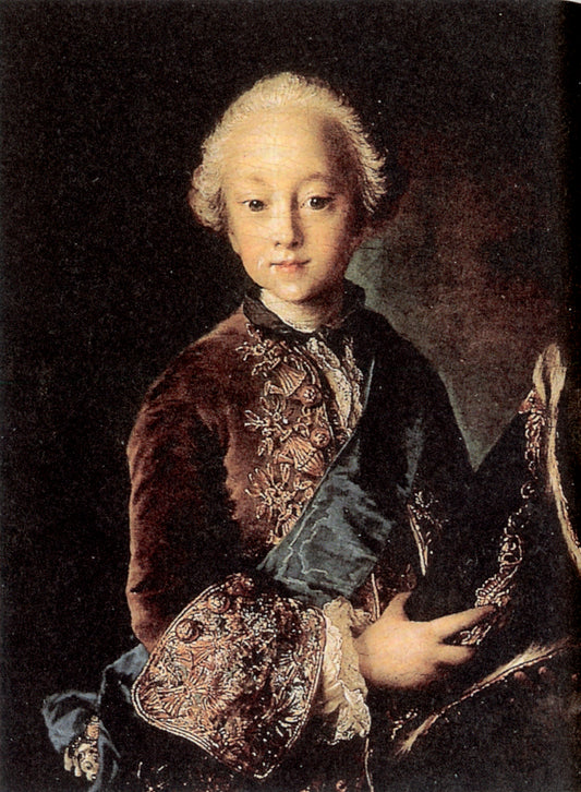 Christian VII of Denmark and Norway as Crown Prince, vintage artwork by Louis Tocque, 12x8" (A4) Poster