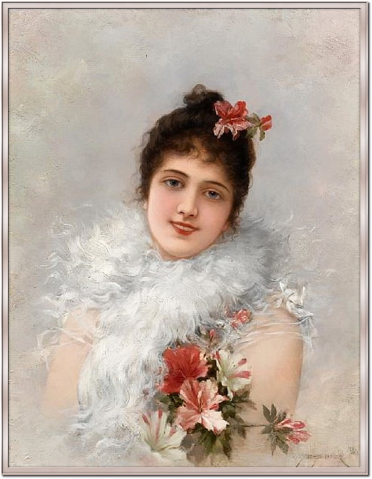 Portrait of a Young Beauty by Emile Eisman-Semenowsky,A3(16x12")Poster