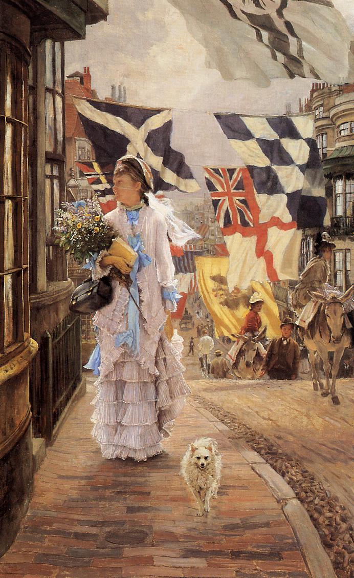 A Fete Day at Brighton, vintage artwork by James Tissot, 12x8" (A4) Poster