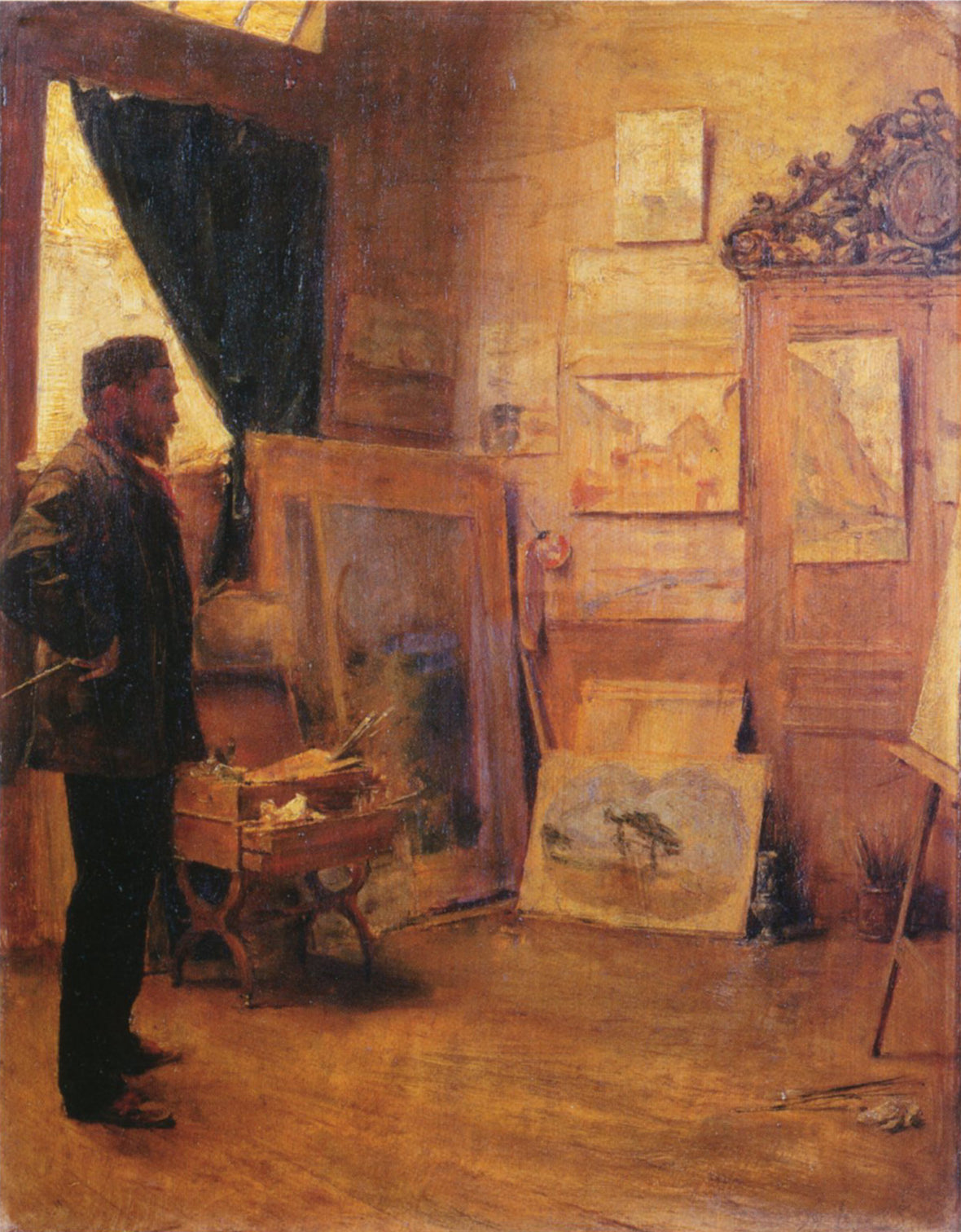 The Landscape Painter in his Studio by emile Friant,A3(16x12")Poster