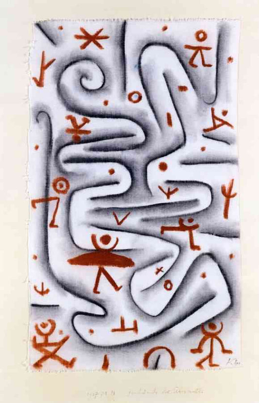 Area of High Spirits, vintage artwork by Paul Klee, 12x8" (A4) Poster