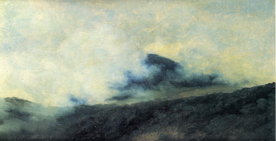 Rocca di Papa in the Mist, vintage artwork by Pierre-Henri de Valenciennes, 12x8" (A4) Poster