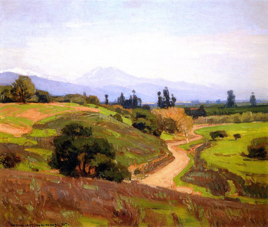 California Foothills, Mt. Baldy, vintage artwork by William Wendt, 12x8" (A4) Poster