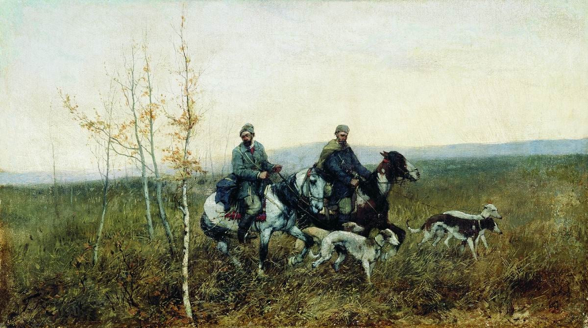 Hunters by Franc Alekseevich Rubo,A3(16x12")Poster