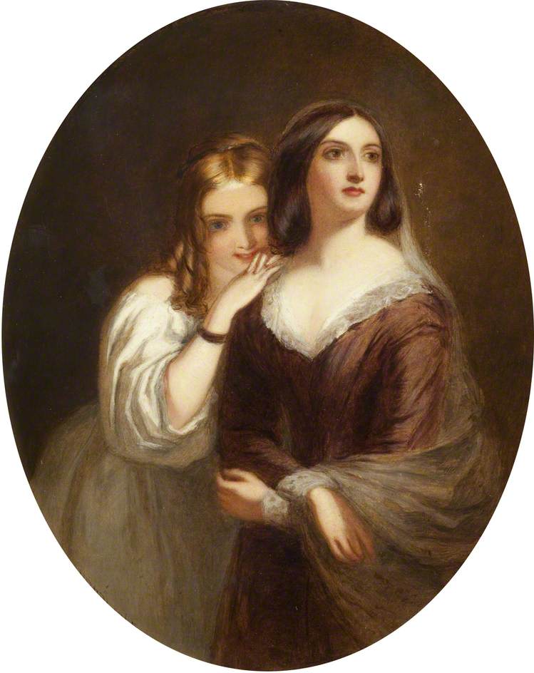 Portrait of Two Girls, vintage artwork by William Powell Frith, A3 (16x12") Poster Print