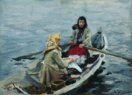 In the Boat, vintage artwork by Alexei Stepanov, 12x8" (A4) Poster