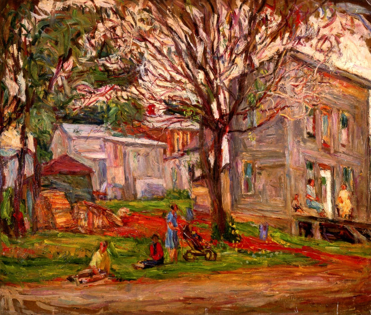 Outskirts, vintage artwork by Abraham A. Manievich, 12x8" (A4) Poster