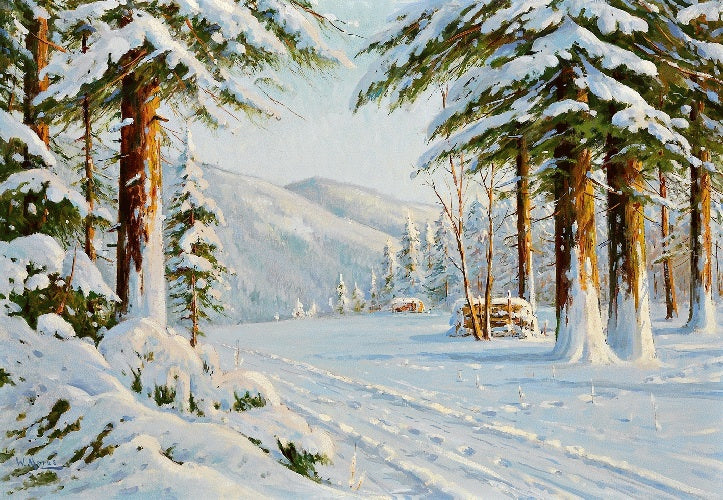 Forest in the Snow by Walter Moras,A3(16x12")Poster