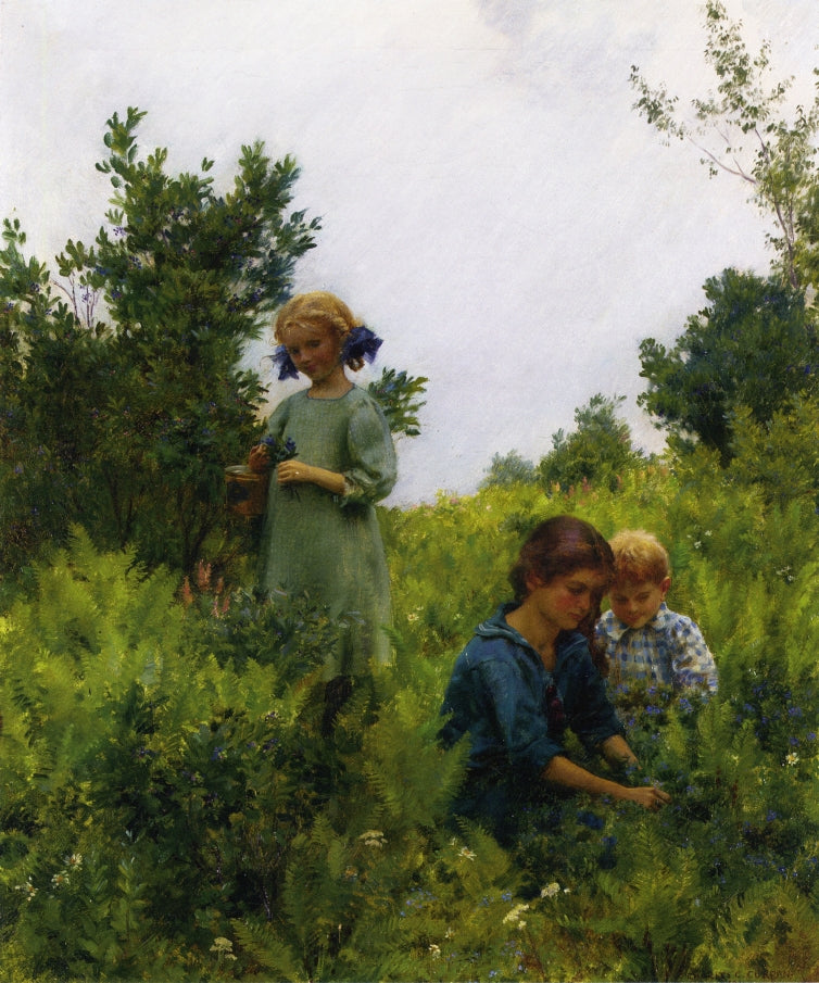 Blueberries and Ferns by Charles Courtney Curran,A3(16x12")Poster