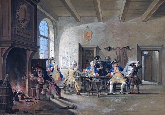 Guardroom Scene, vintage artwork by Cornelis Troost, 12x8" (A4) Poster
