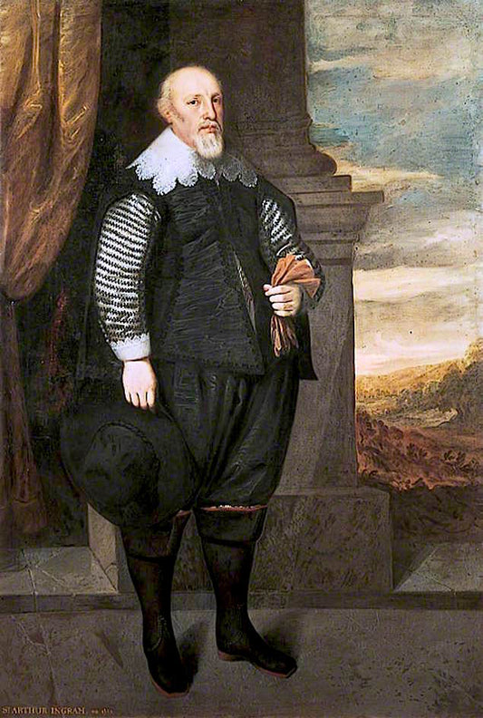 Sir Arthur Ingram, vintage artwork by George Geldorp, 12x8" (A4) Poster