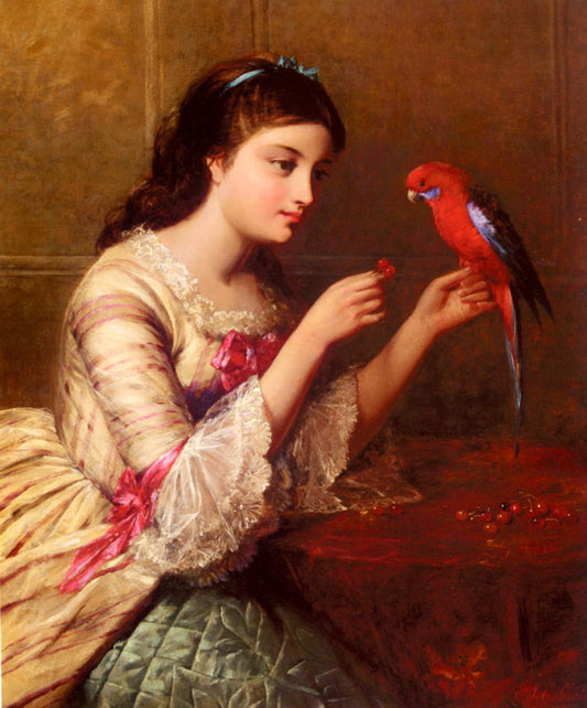 An Attentive Friend, vintage artwork by Edward John Cobbett, A3 (16x12") Poster Print