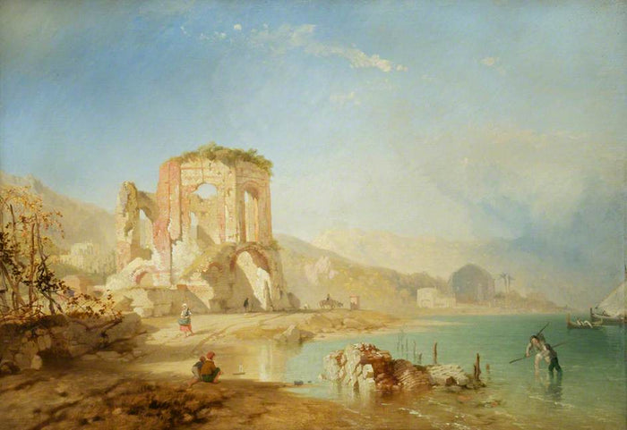 Temple at Baiae, vintage artwork by James Baker Pyne, A3 (16x12