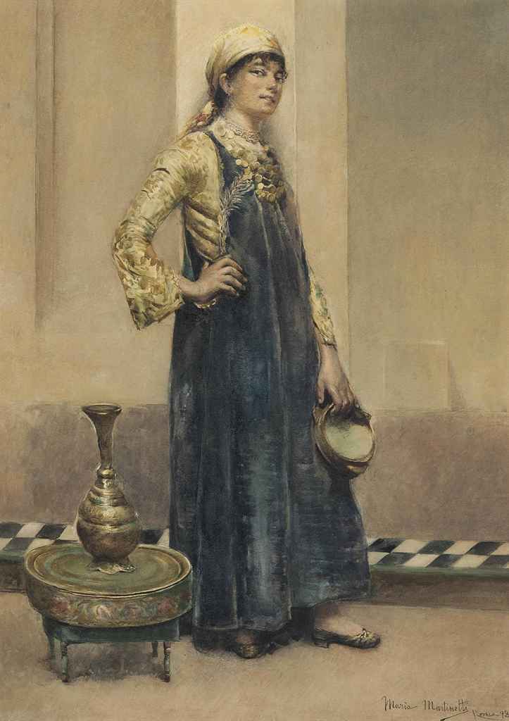 The Eastern Musician, vintage artwork by Maria Martinetti, 12x8" (A4) Poster