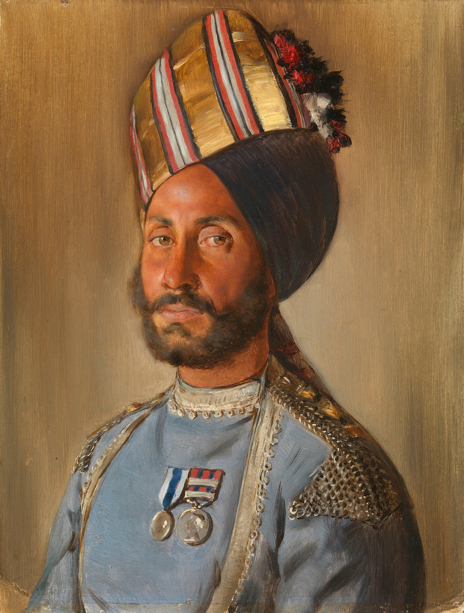 Muhammad Bey, Subadar, Bahadur, 1st Madras Lancers, vintage artwork by Rudolph Swoboda, A3 (16x12") Poster Print