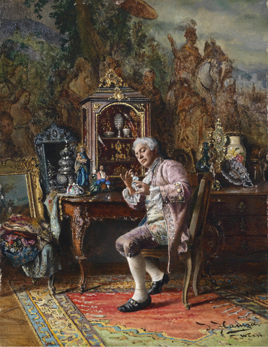 The Art Lover, vintage artwork by Johann Hamza, 12x8" (A4) Poster