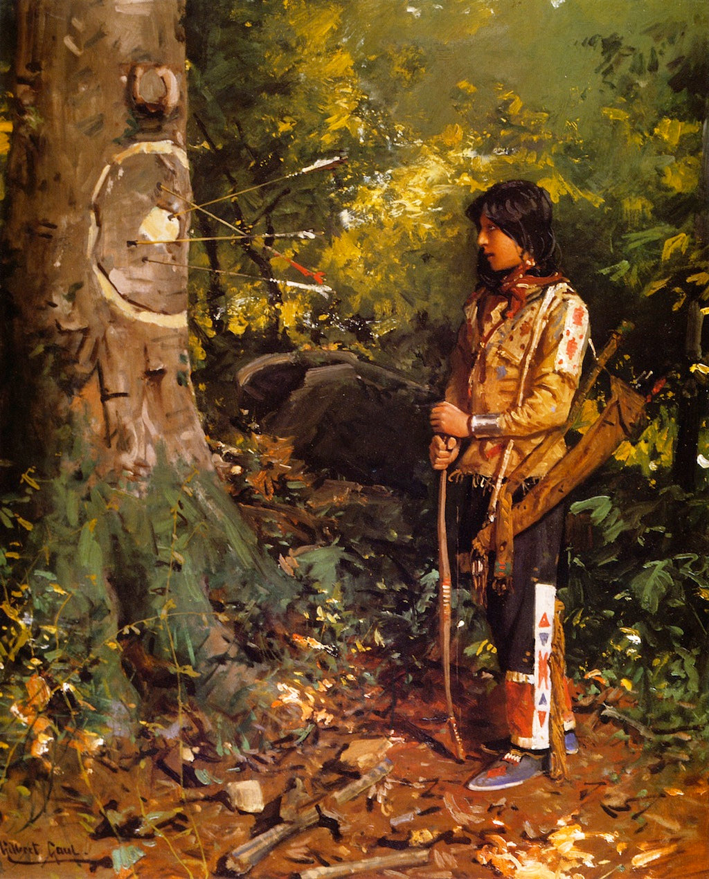 Archery Practice, vintage artwork by William Gilbert Gaul, 12x8" (A4) Poster