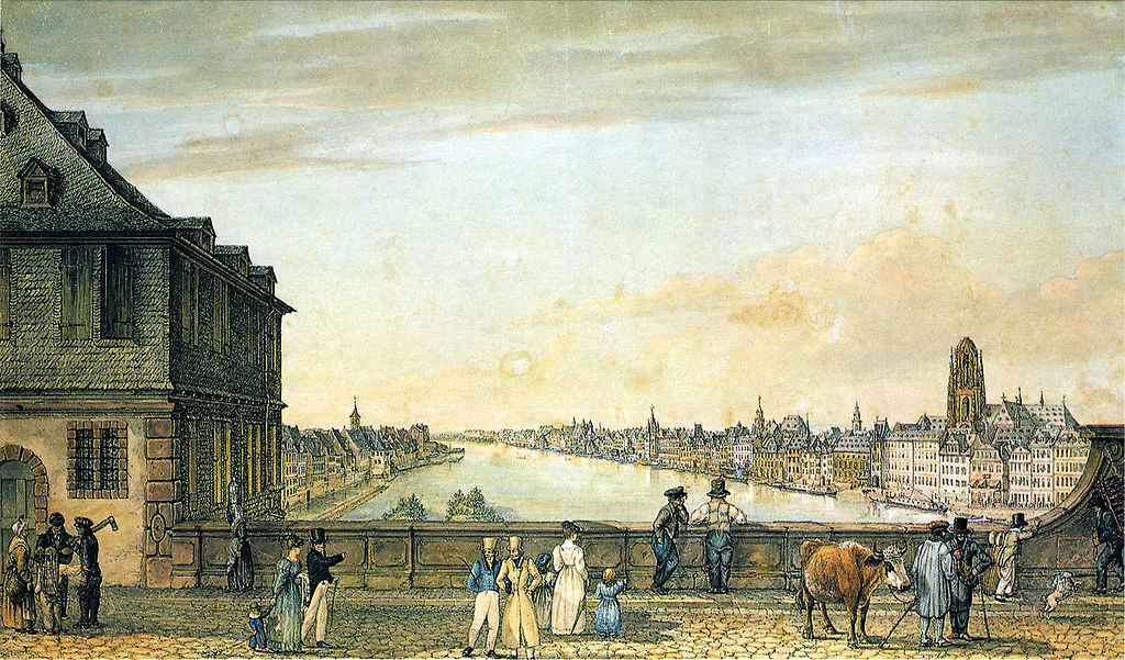 Prospect of Frankfurt, vintage artwork by Carl Morgenstern, A3 (16x12") Poster Print