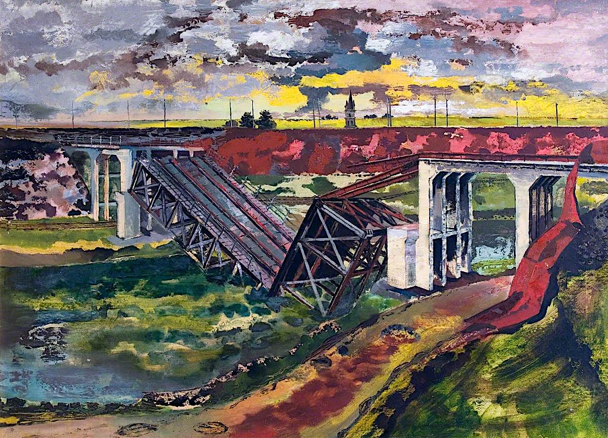 Advance, France: German Bridge Demolition by Albert Richards,16x12(A3) Poster