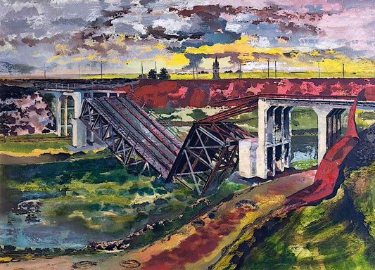 Advance, France: German Bridge Demolition by Albert Richards,16x12(A3) Poster