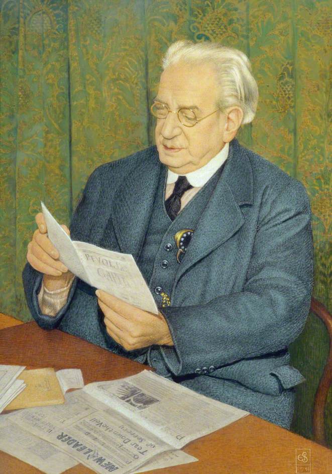 The Right Honourable F. W. Jowett, vintage artwork by Joseph Edward Southall, 12x8" (A4) Poster