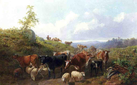 Down the road in Franklin County New York, vintage artwork by Arthur Fitzwilliam Tait, A3 (16x12") Poster Print