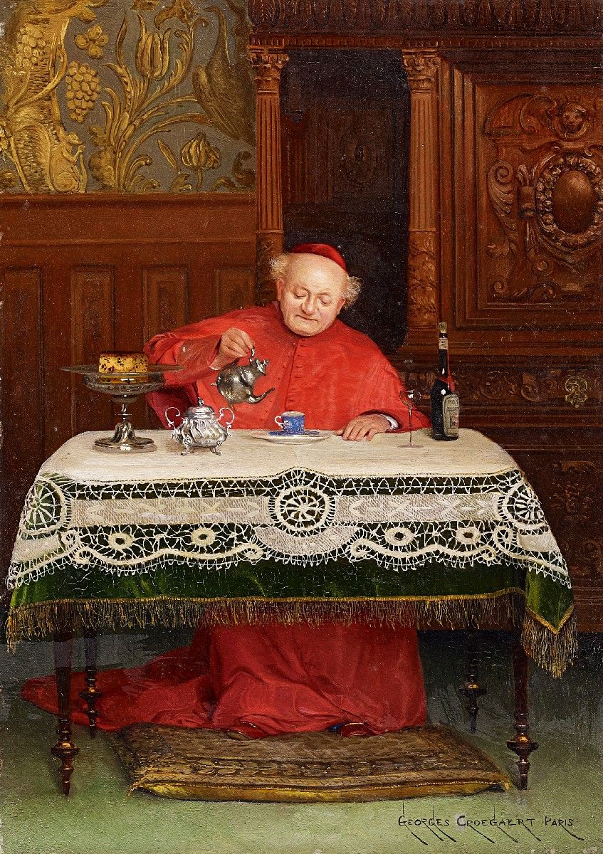 The Cardinal, vintage artwork by Georges Croegaert, 12x8" (A4) Poster