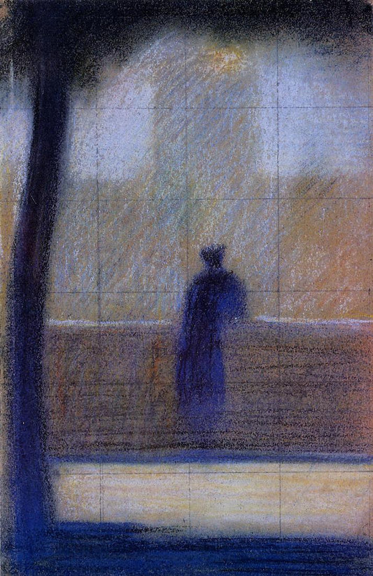 Man Leaning on a Parapet by Georges Seurat,A3(16x12")Poster