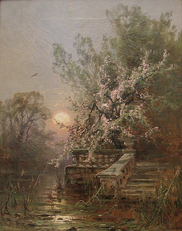 Old Park, vintage artwork by Julius Klever, 12x8" (A4) Poster