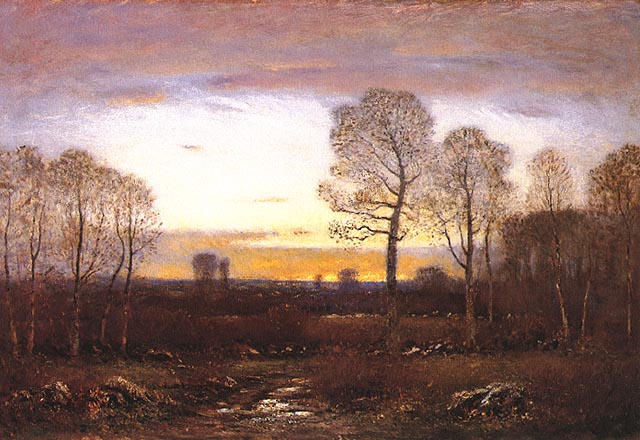 November Evening, vintage artwork by Dwight W. Tryon, 12x8" (A4) Poster