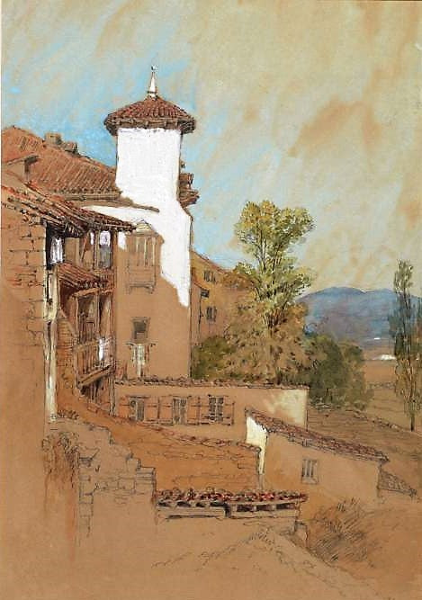 Italian Buildings, vintage artwork by Clarkson Frederick Stanfield, A3 (16x12") Poster Print