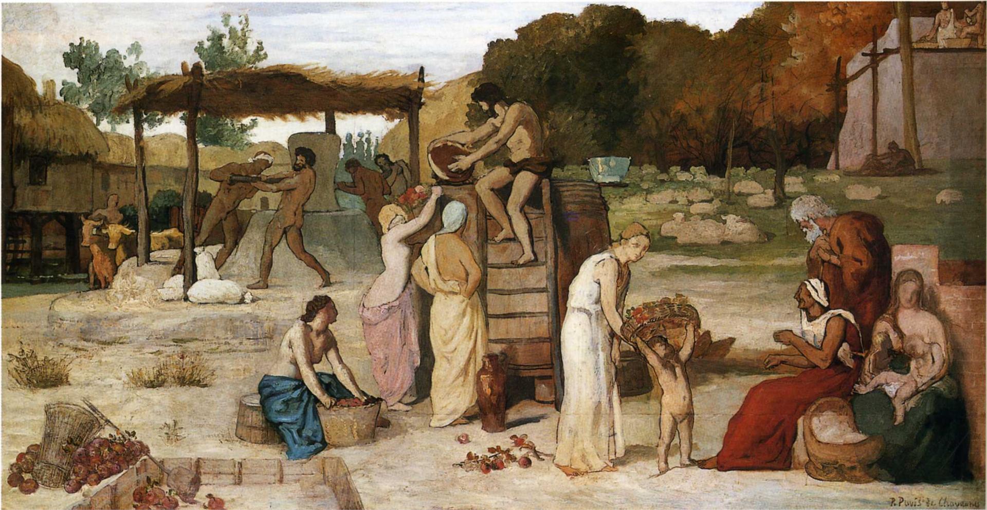 Cider, vintage artwork by Pierre Puvis de Chavannes, 12x8" (A4) Poster