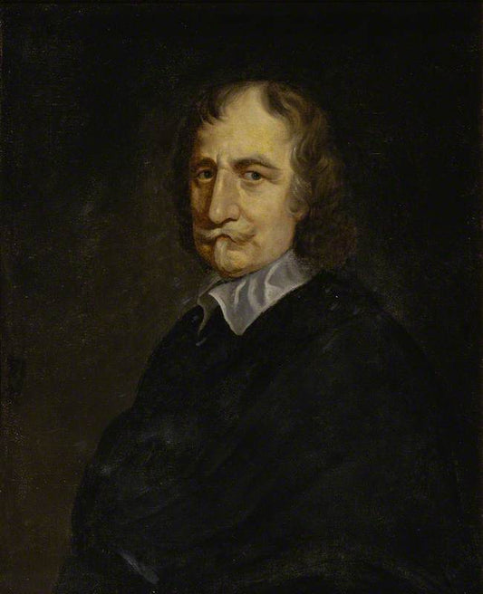 Portrait of Thomas Hobbes, vintage artwork by William Dobson, 12x8" (A4) Poster