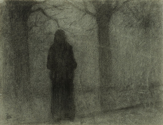 Figure Amongst the Trees, vintage artwork by Jakub Schikaneder, 12x8" (A4) Poster